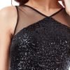 Black sequin maxi dress fishtail skirt