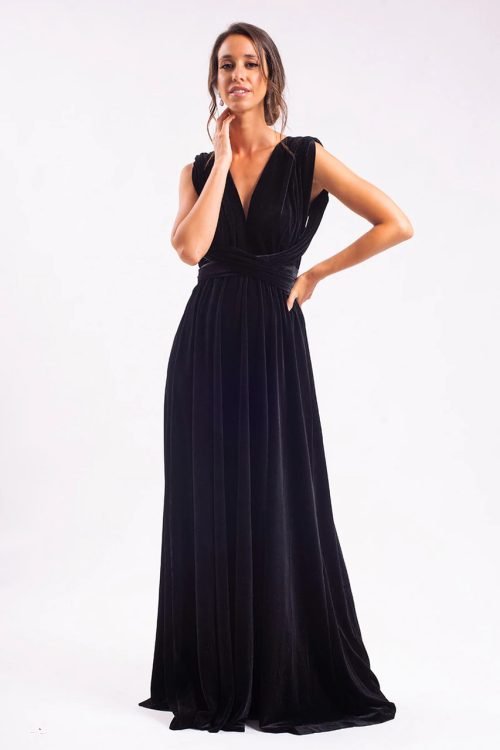 Black velvet multiway dress