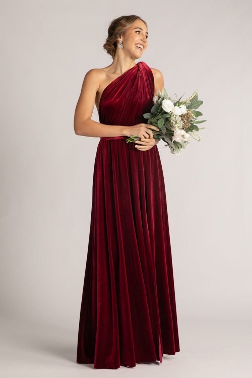 Burgundy velvet multiway dress perfect bridesmaid dress