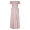 Maya Frosted Pink Bardot Embellished Maxi Dress