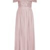 Maya Frosted Pink Bardot Embellished Maxi Dress