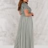 Maya Green Lily V Neckline Embellished Maxi Dress 4