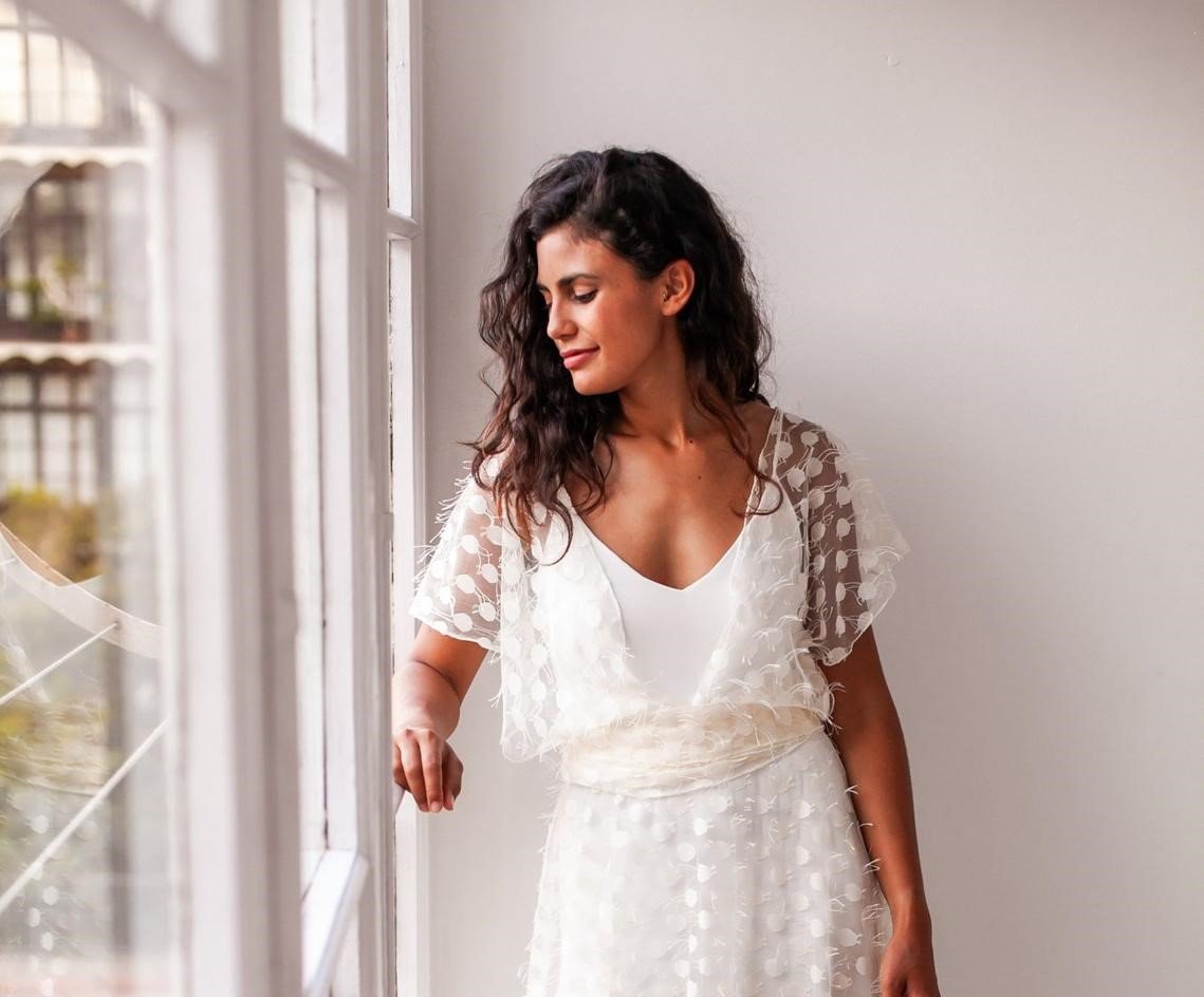 Polka dot hotsell boho wedding dress