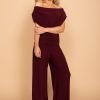 Stunning Carbon Jersey Jumpsuit Plum