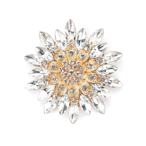 Stylish Crystal Starburst Brooch