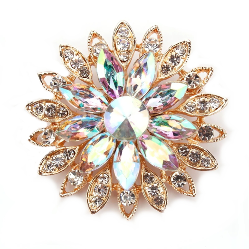 Description Starburst brooch in a unique design embellished with AB crystals on a gold finish. Size is 5.5cm x 5.5cm