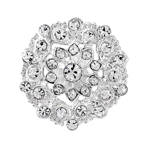 Crystal Button Brooch