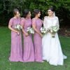 Dusty Rose hand embellished maxi bridesmaid dress