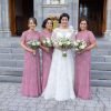 Dusty Rose hand embellished maxi bridesmaid dress