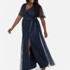 Navy Faux Wrap Anaya with Love maxi dress