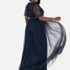 Navy Faux Wrap Anaya with Love maxi dress