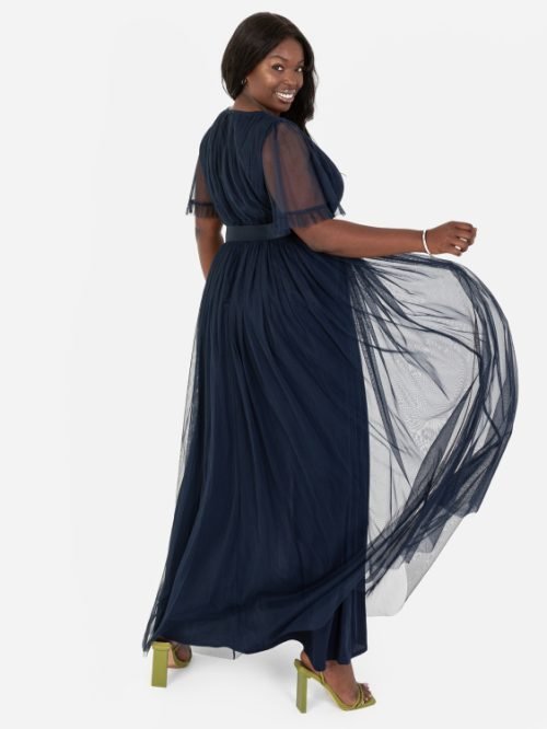 Navy Faux Wrap Anaya with Love maxi dress