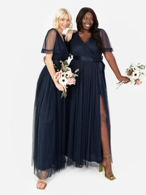 Navy Faux Wrap Anaya with Love maxi dress