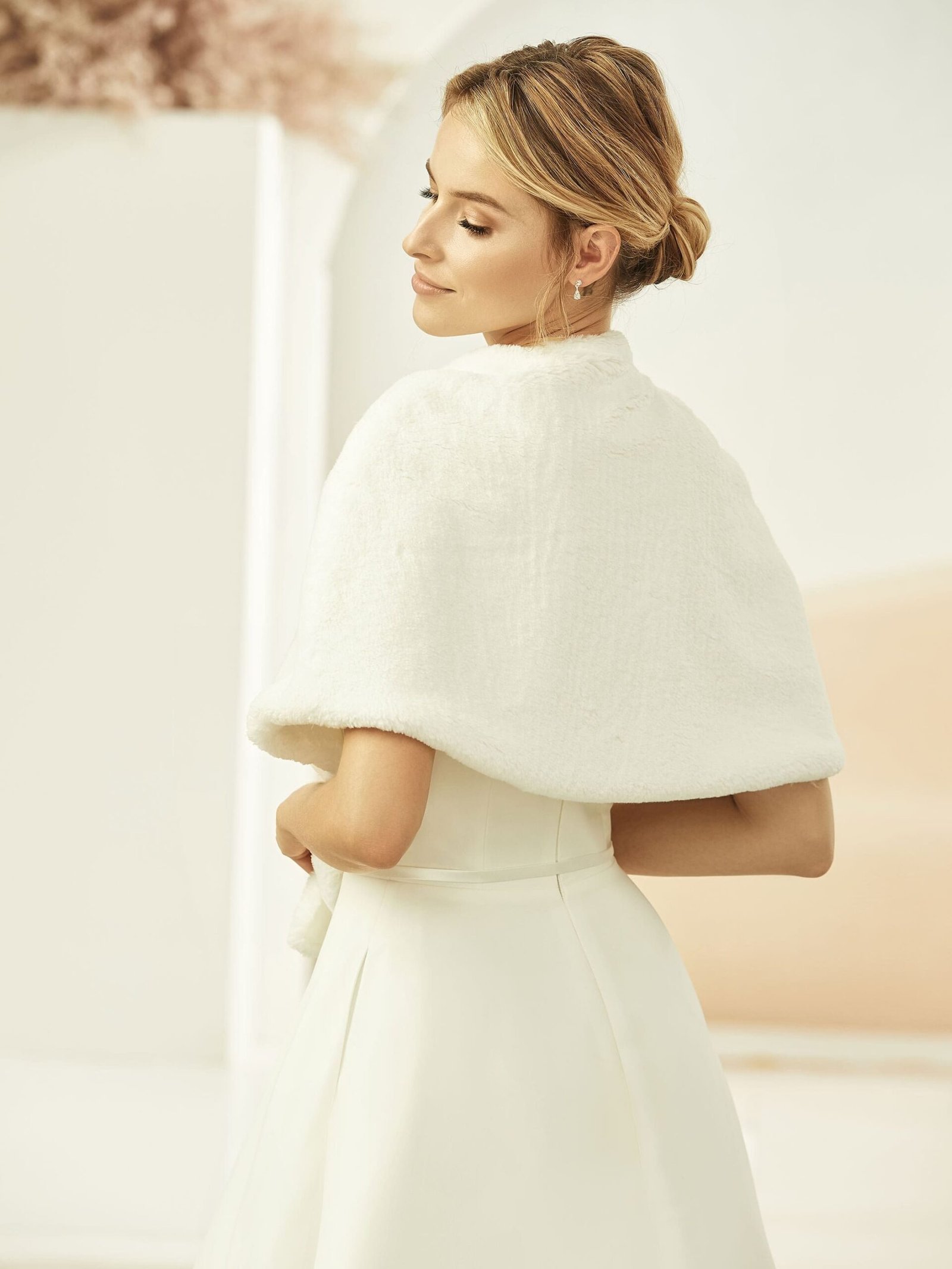 Bridal Faux fur wrap in Ivory at www.presleyblue.ie