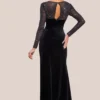 diamante-sleeve-front-split-velvet-maxi-dress-black-uk18 at www.presleyblue.ie