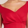 Goddiva Corset Fit & Flare Midi Dress - Red at www.presleyblue.ie