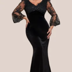 Black Velvet Maxi Dress perfect for any event