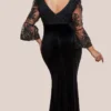 Black Velvet Maxi Dress perfect for any event at www.presleyblue.ie