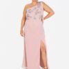 Frosted Pink Floral Embellished Self-Tie One Shoulder Maxi Dress www.presleyblue.ie