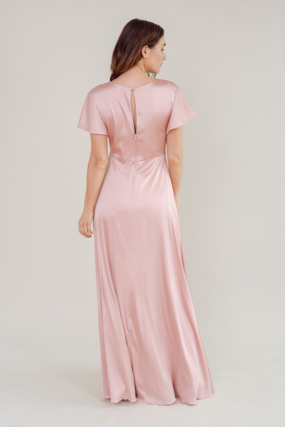 Camilla Bridesmaid Dress In Blush Satin