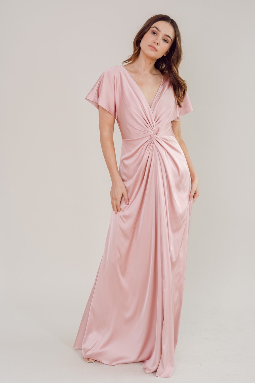 Camilla Bridesmaid Dress In Blush Satin