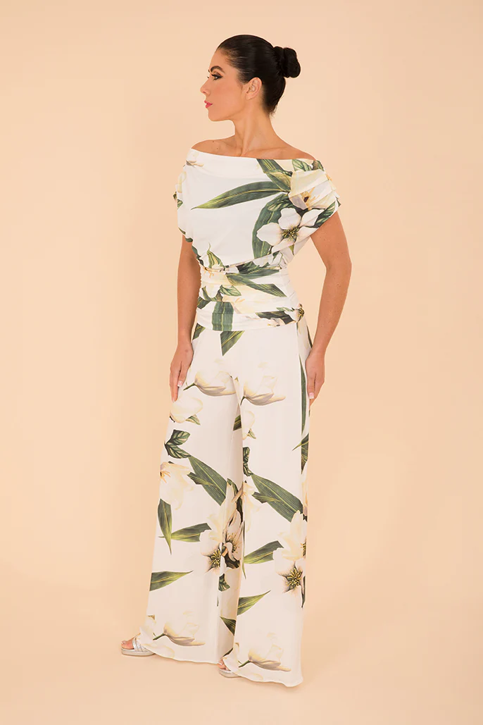 ATOM LABEL carbon jumpsuit in the ivory floral print at www.presleyblue.ie