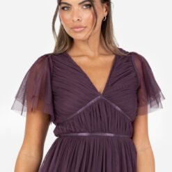 Anaya With Love Recycled Fig Ribbon Detail Midi Dress