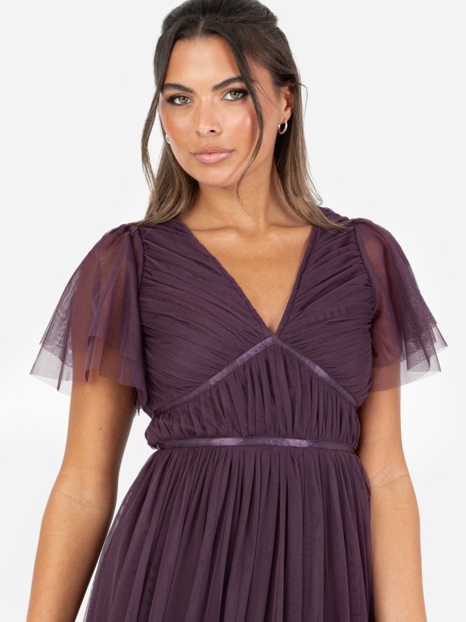 Anaya With Love Recycled Fig Ribbon Detail Midi Dress