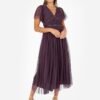Anaya With Love Recycled Fig Ribbon Detail Midi Dress