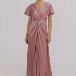 Camilla Bridesmaid Dress in Rose Pink Satin at www.presleyblue.ie