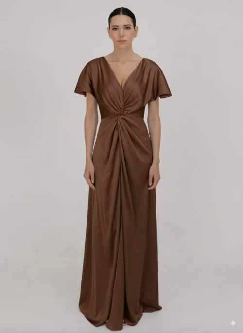 camilla bridesmaid dresses TH&TH Camilla Bridesmaid Dress In Blush Pink Satin