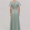 Camilla Bridesmaid Dress in Dusty Eucalyptus Satin at www.presleyblue.ie
