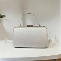 Silver handbag - solid case and handle