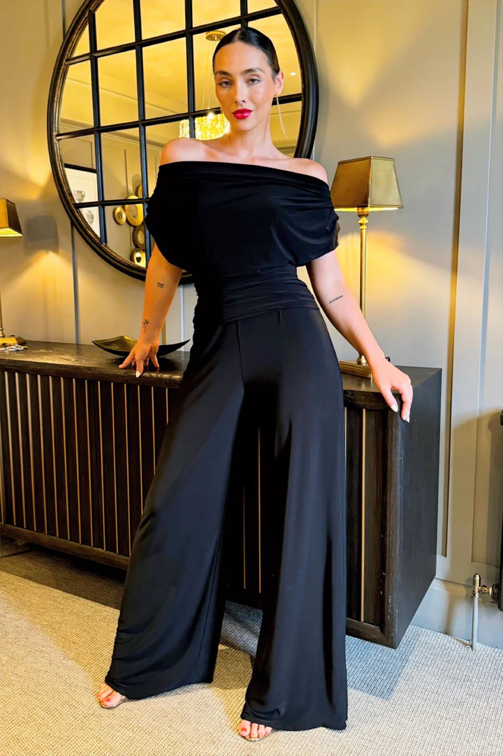 Carbon jumpsuit in black T1