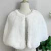 white faux fur cape cx11s Luxury Bridal Faux Fur Cape Wrap | Presley Blue