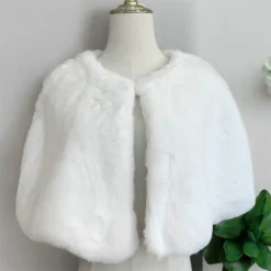 Luxury Bridal Faux Fur Cape Wrap | Presley Blue