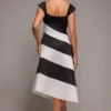 DR4947_BLACKCREAM_35552_back_1768208789 striped contrast asymmetrical midi dress at www.presleyblue.ie
