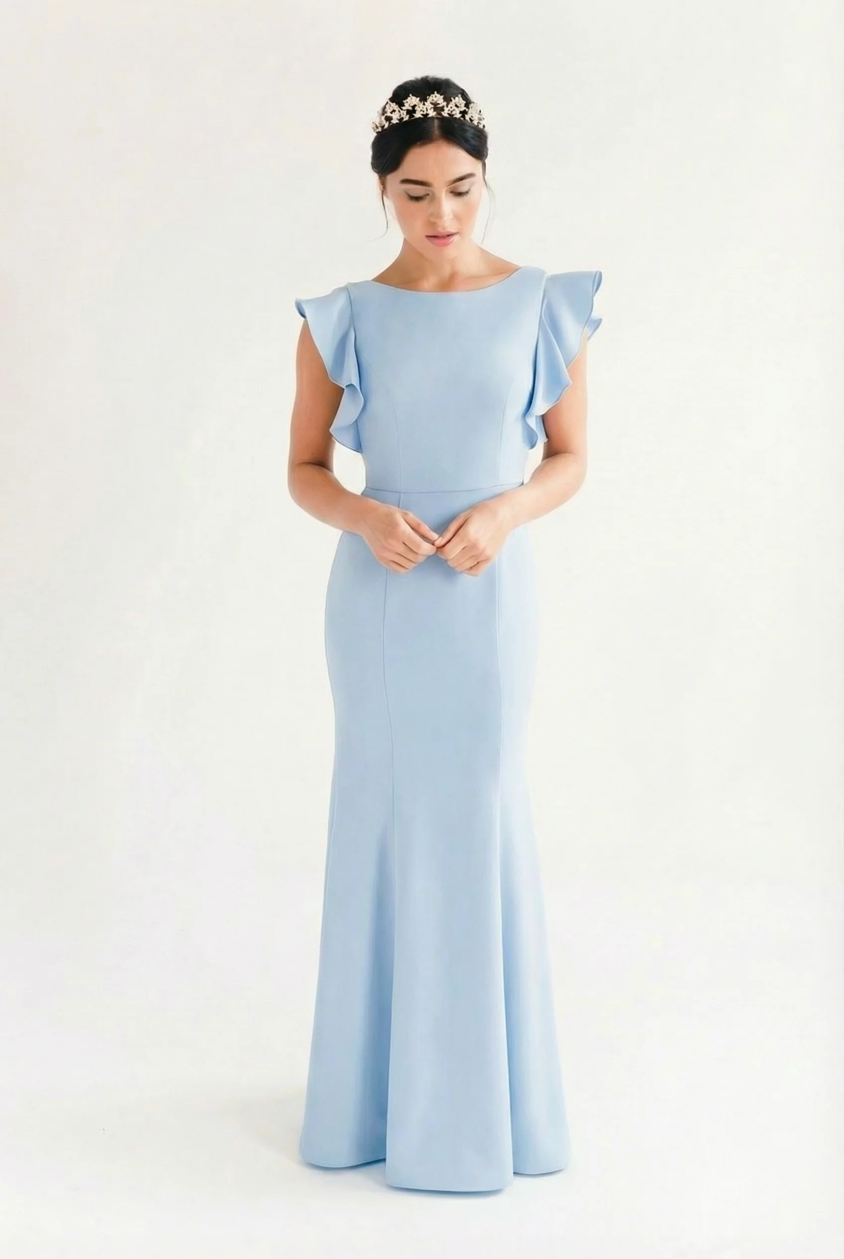 Cecelia moss crepe bridesmaid dress