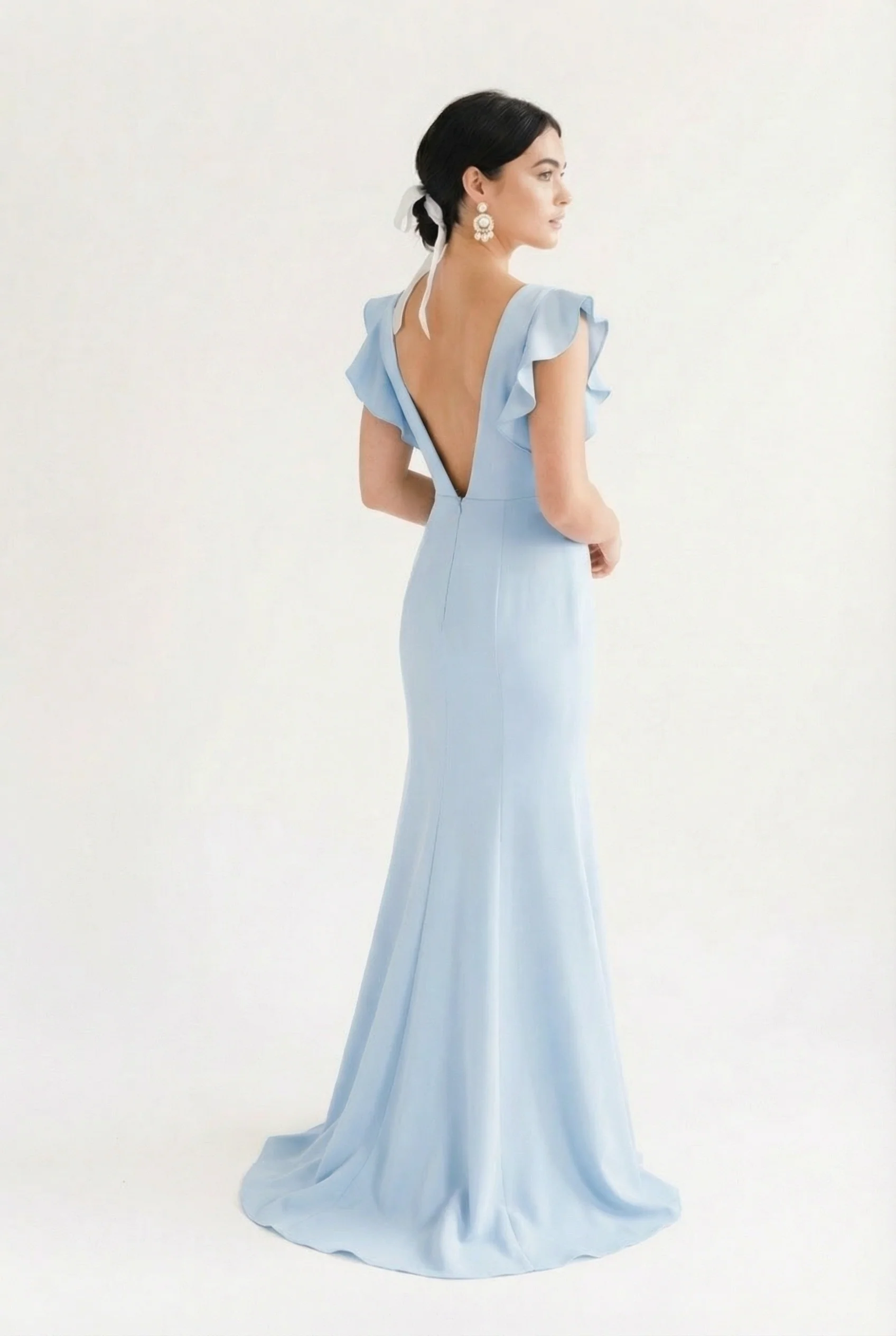 Cecelia moss crepe bridesmaid dress2