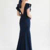 Navy navy crepe bridesmaid dress from th and th at www.presleyblue.ie