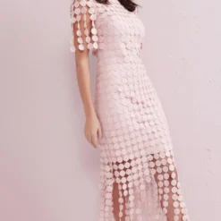 Pale Pink Mother of the Bride Dress SAMMI embroidered fringe dress